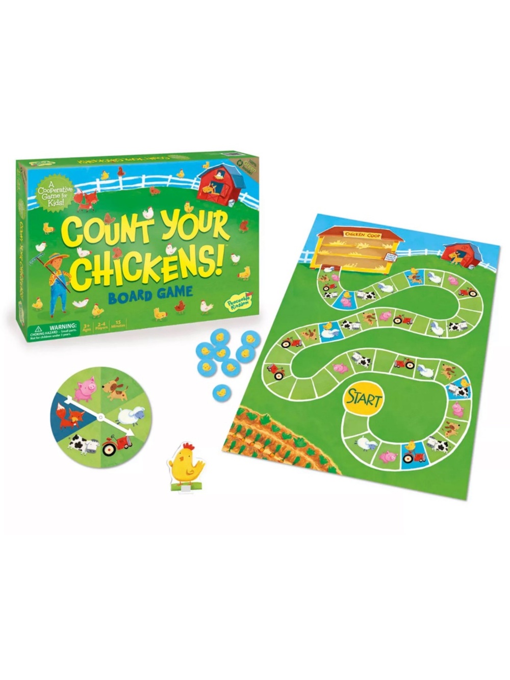 Peaceable Kingdom Count Your Chickens Cooperative Board Game Ages 3+